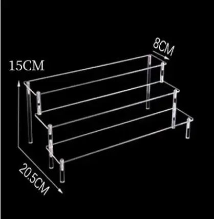 1-4 Tier Acrylic Display Stand Durable Display Rack For Cupcake Perfume Doll Transparent Trapezoidal Blind Box Storage Shelf