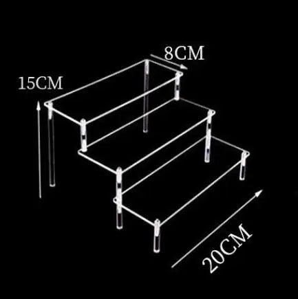 1-4 Tier Acrylic Display Stand Durable Display Rack For Cupcake Perfume Doll Transparent Trapezoidal Blind Box Storage Shelf