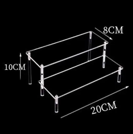 1-4 Tier Acrylic Display Stand Durable Display Rack For Cupcake Perfume Doll Transparent Trapezoidal Blind Box Storage Shelf