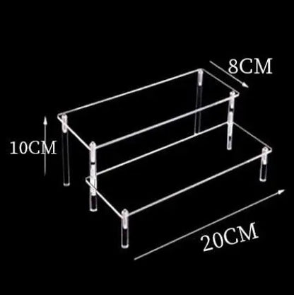 1-4 Tier Acrylic Display Stand Durable Display Rack For Cupcake Perfume Doll Transparent Trapezoidal Blind Box Storage Shelf