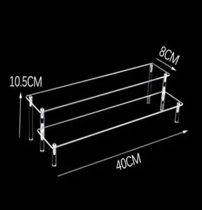 1-4 Tier Acrylic Display Stand Durable Display Rack For Cupcake Perfume Doll Transparent Trapezoidal Blind Box Storage Shelf