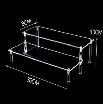 1-4 Tier Acrylic Display Stand Durable Display Rack For Cupcake Perfume Doll Transparent Trapezoidal Blind Box Storage Shelf
